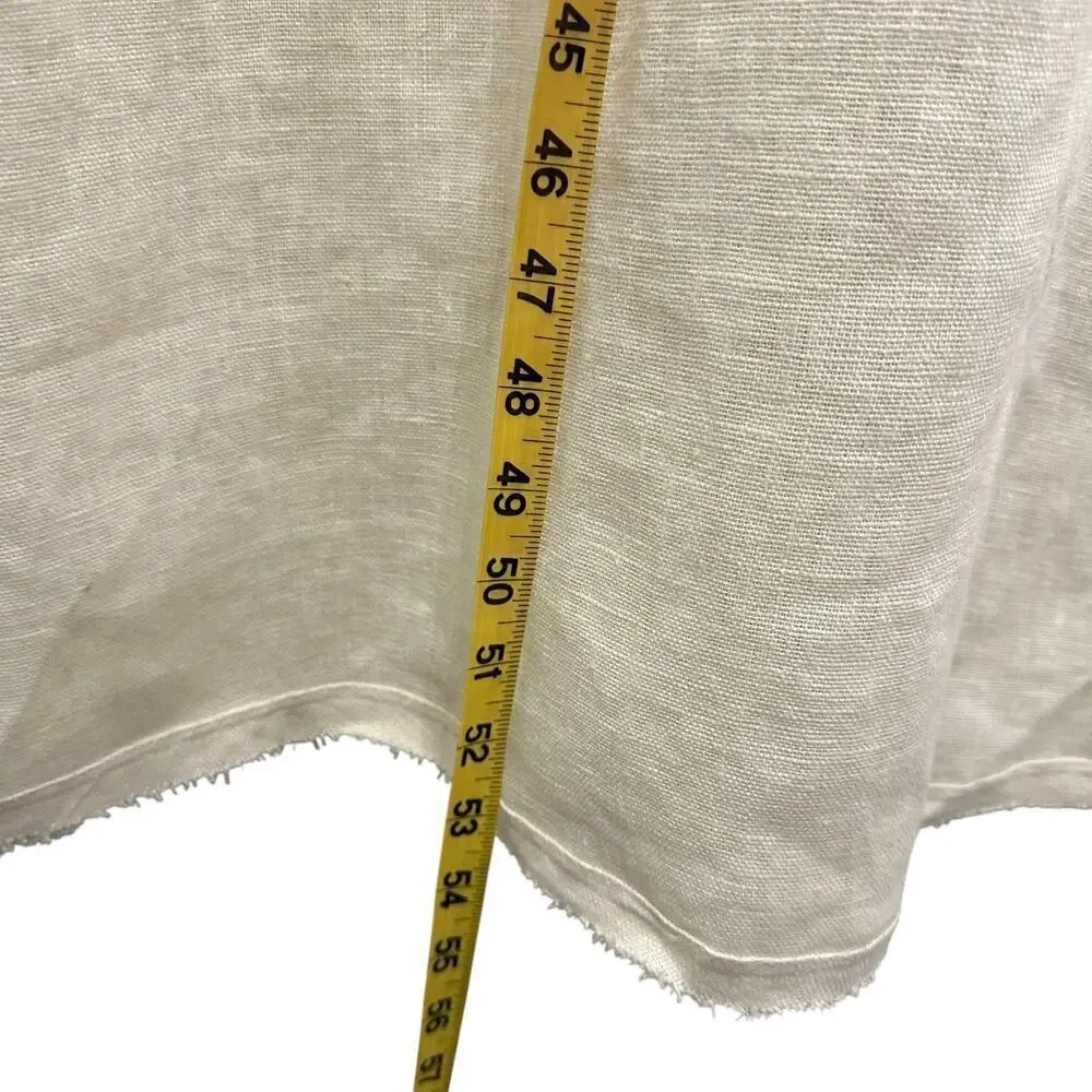 NWT ZARA 100% Linen Minimalist Sleeveless Shift Natural Vanilla  Midi Dress - Picture 10 of 14